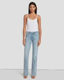 7 For All Mankind Broken Twill Kimmie Bootcut In Coco Prive