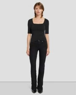 7 For All Mankind Kimmie Bootcut In Black Rose