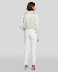 7 For All Mankind Roxanne Ankle With Raw Hem In White Fashion -7 For All Mankind Sales 7U324616 WHT 4