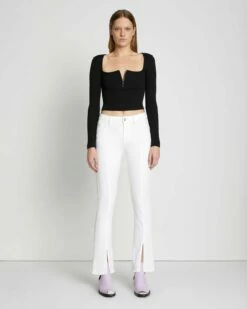 7 For All Mankind Slim Illusion Kimmie Straight In White
