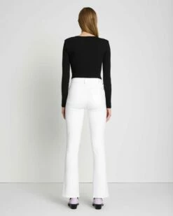 7 For All Mankind Slim Illusion Kimmie Straight In White -7 For All Mankind Sales 7U343399 SMW 4