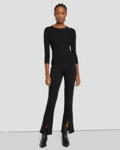 7 For All Mankind Slim Illusion Kimmie Straight In Black