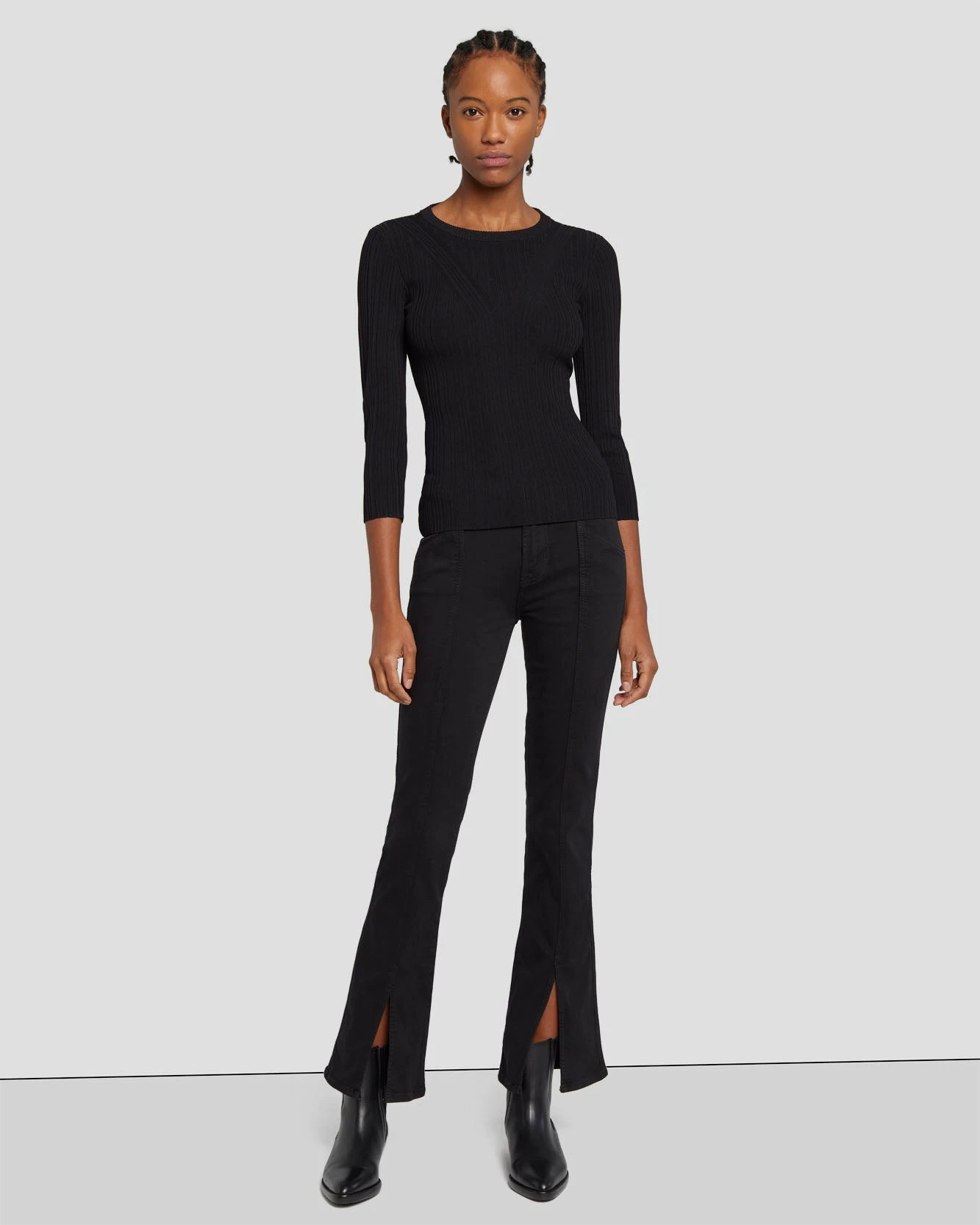 7 For All Mankind Slim Illusion Kimmie Straight In Black 3 7 For All Mankind Slim Illusion Kimmie Straight In Black