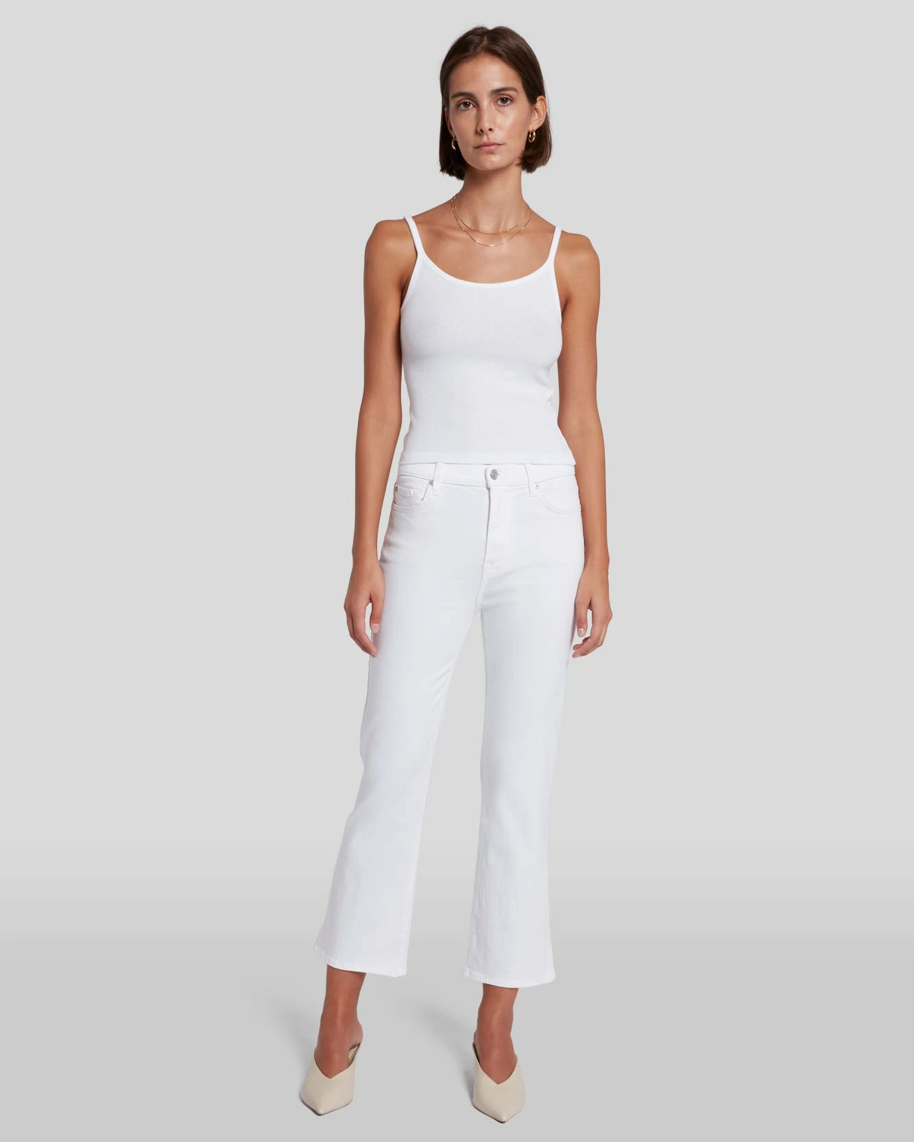 7 For All Mankind Slim Illusion High Waist Slim Kick In Luxe White 3 7 For All Mankind Slim Illusion High Waist Slim Kick In Luxe White