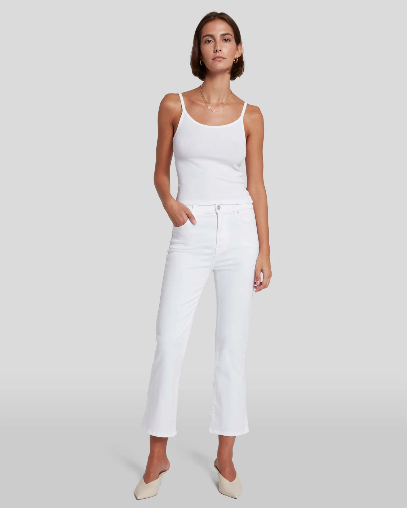 7 For All Mankind Slim Illusion High Waist Slim Kick In Luxe White 8 7 For All Mankind Slim Illusion High Waist Slim Kick In Luxe White - Image 6