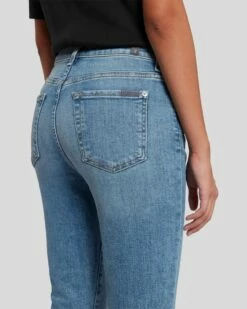 7 For All Mankind High Waist Slim Kick With Long Side Hem And Destroy In Sloane Vintage -7 For All Mankind Sales 7U352594 SVH 5