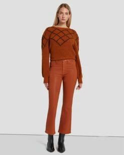 7 For All Mankind High Waist Slim Kick In Coated Ginger 13 7 For All Mankind High Waist Slim Kick In Coated Ginger -7 For All Mankind Sales 7U352752 CCC 1