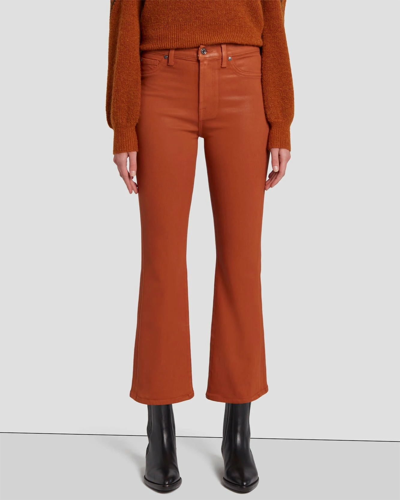 7 For All Mankind High Waist Slim Kick In Coated Ginger 4 7 For All Mankind High Waist Slim Kick In Coated Ginger - Image 2