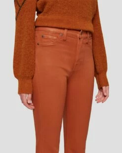 7 For All Mankind High Waist Slim Kick In Coated Ginger 10 7 For All Mankind High Waist Slim Kick In Coated Ginger -7 For All Mankind Sales 7U352752 CCC 3