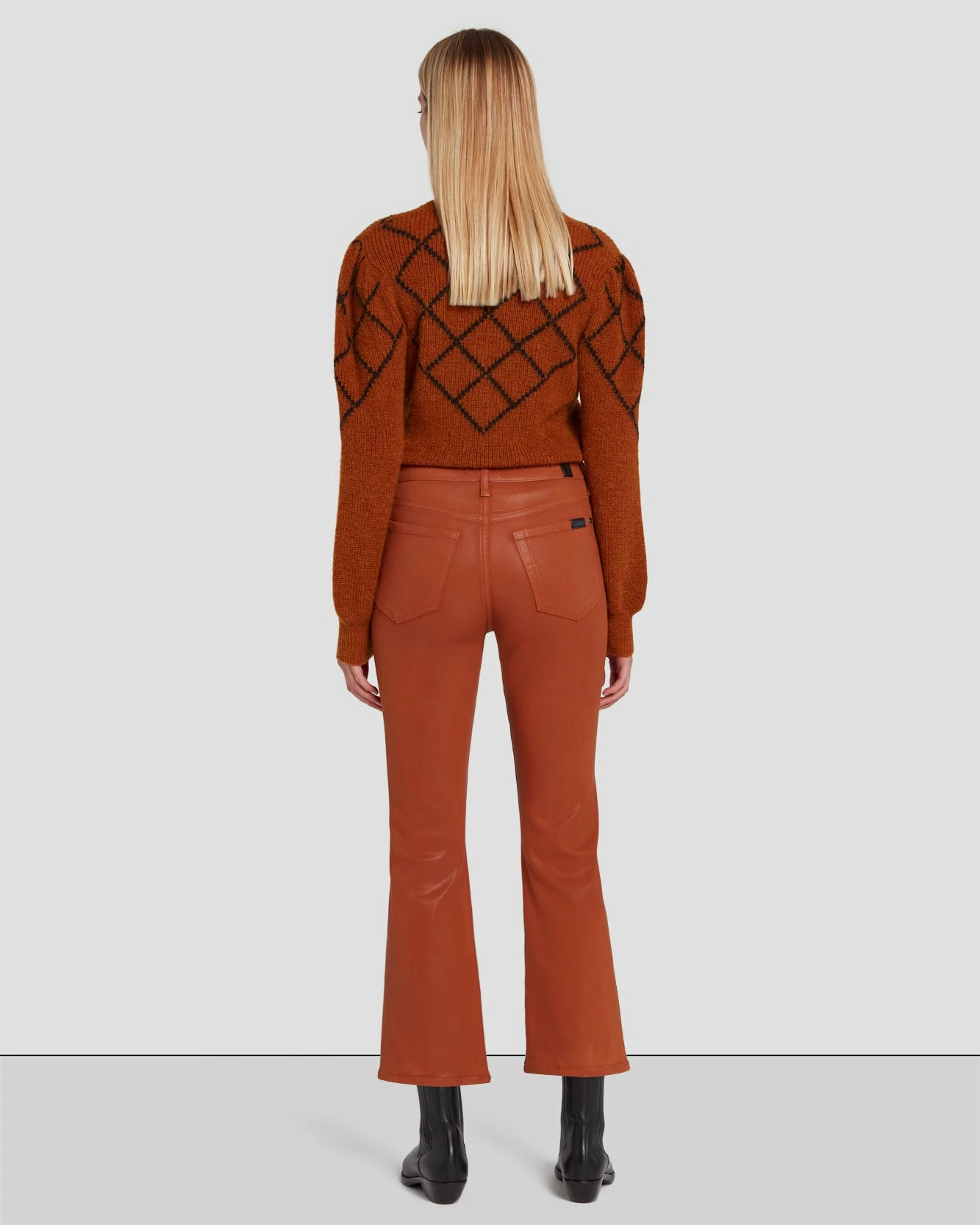 7 For All Mankind High Waist Slim Kick In Coated Ginger 6 7 For All Mankind High Waist Slim Kick In Coated Ginger - Image 4