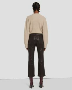 7 For All Mankind High Waist Slim Kick In Coated Chocolate -7 For All Mankind Sales 7U352752 CHO 4
