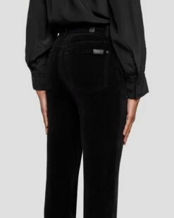 7 For All Mankind Velvet High Waist Slim Kick In Black -7 For All Mankind Sales 7U352V65 BLK 5