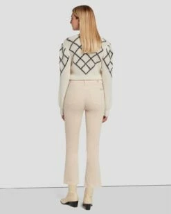 7 For All Mankind Velvet High Waist Slim Kick In Tapioca -7 For All Mankind Sales 7U352V65 TAP 4