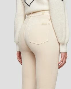 7 For All Mankind Velvet High Waist Slim Kick In Tapioca -7 For All Mankind Sales 7U352V65 TAP 5