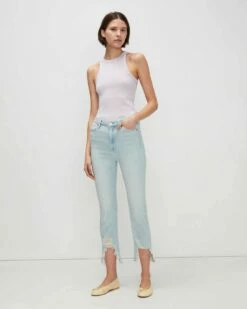 7 For All Mankind Luxe Vintage High Waist Slim Kick In Sun Blue
