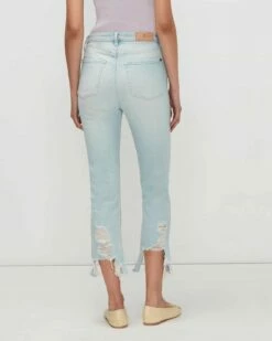 7 For All Mankind Luxe Vintage High Waist Slim Kick In Sun Blue -7 For All Mankind Sales 7U383720 SU1 04