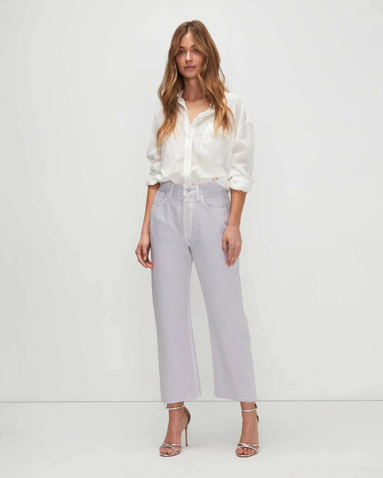 7 For All Mankind Easy Straight Ankle With Cut Hem In Lavender 3 7 For All Mankind Easy Straight Ankle With Cut Hem In Lavender