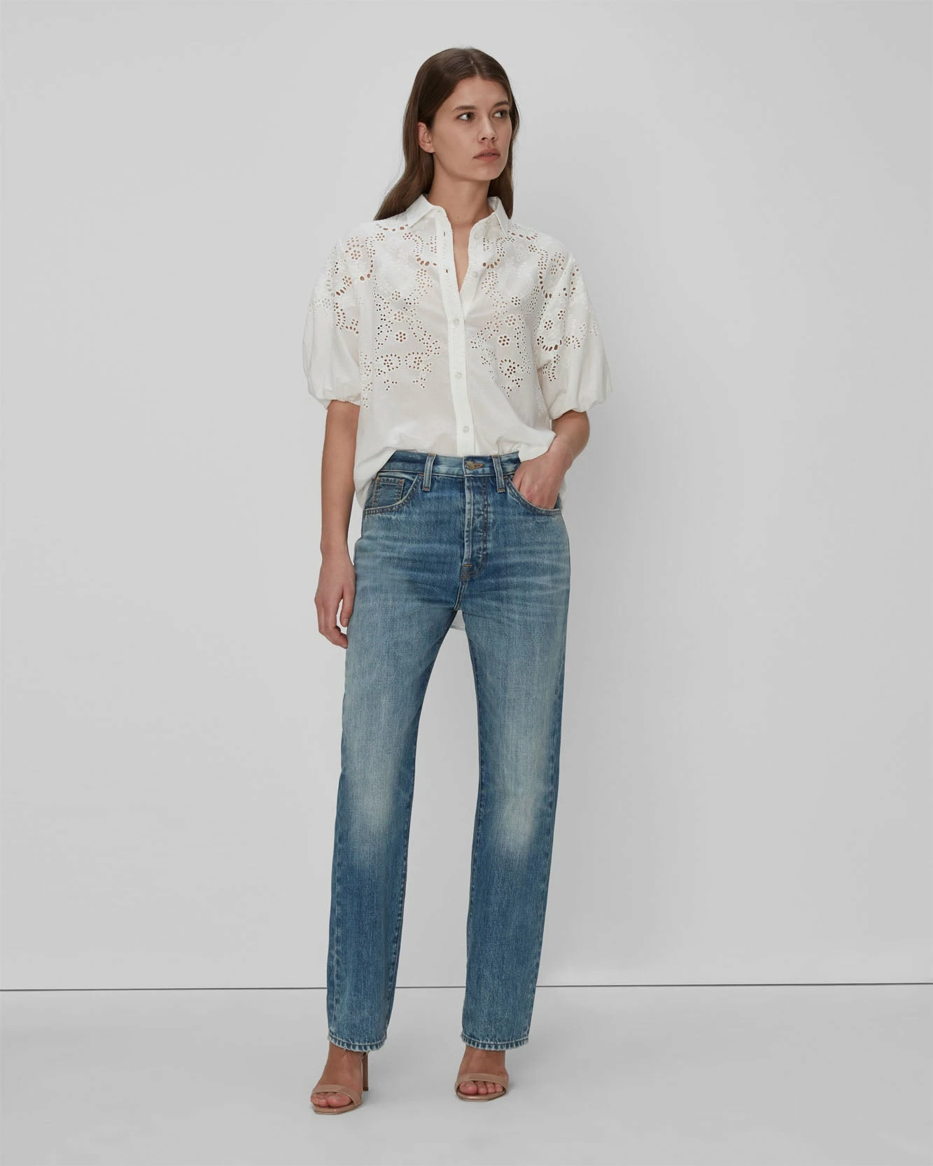 7 For All Mankind Easy Straight Star Panel In Palma Rosa 3 7 For All Mankind Easy Straight Star Panel In Palma Rosa