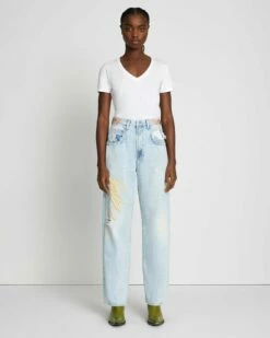 7 For All Mankind The Jennifer 90's Baggy Jean In Blue Babe