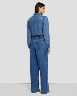 7 For All Mankind The Jennifer 90s Baggy Jean In Explorer -7 For All Mankind Sales 7U422C10 EP1 4