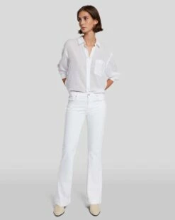 7 For All Mankind Slim Illusion Tailorless Dojo In Luxe White