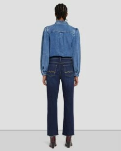 7 For All Mankind Broken Twill High Waist Slim Kick In Calix -7 For All Mankind Sales 7U500067 CL6 4