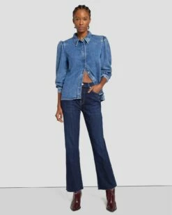 7 For All Mankind Broken Twill High Waist Slim Kick In Calix -7 For All Mankind Sales 7U500067 CL6 6