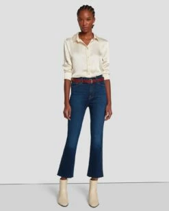 7 For All Mankind Slim Illusion High Waist Slim Kick In Opulent