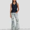 7 For All Mankind Tailorless Low Rise Flare In Iris Patchwork -7 For All Mankind Sales 7U522555 IPH 1