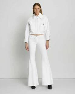 7 For All Mankind Low Rise Flare In Brilliant White