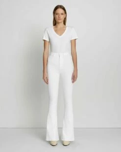7 For All Mankind No Filter Ultra High Rise Skinny Flare In Clean White