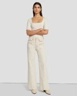 7 For All Mankind Modern Dojo In Ecru -7 For All Mankind Sales 7U533D18 EC2 6