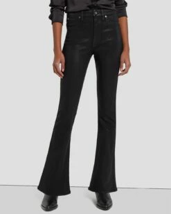 7 For All Mankind Tailorless Ultra High Rise Skinny Boot In Coated Black -7 For All Mankind Sales 7U633752 CBA 2