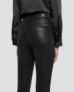 7 For All Mankind Tailorless Ultra High Rise Skinny Boot In Coated Black -7 For All Mankind Sales 7U633752 CBA 5
