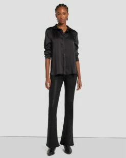 7 For All Mankind Tailorless Ultra High Rise Skinny Boot In Coated Black -7 For All Mankind Sales 7U633752 CBA 6