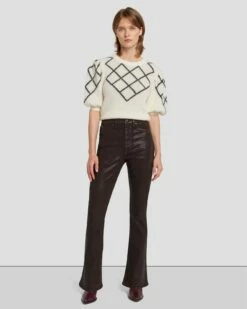 7 For All Mankind Tailorless UHR Skinny Boot In Coated Chocolate