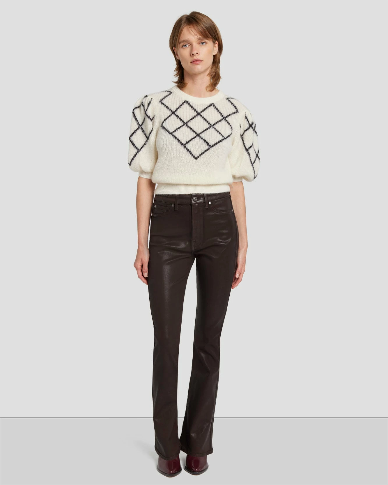 7 For All Mankind Tailorless UHR Skinny Boot In Coated Chocolate 8 7 For All Mankind Tailorless UHR Skinny Boot In Coated Chocolate - Image 6