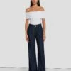 7 For All Mankind Tailorless Denim Lustre Dojo Trouser In Dark Rinse -7 For All Mankind Sales 7U638C86 DR3 1