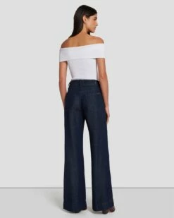 7 For All Mankind Tailorless Denim Lustre Dojo Trouser In Dark Rinse -7 For All Mankind Sales 7U638C86 DR3 4