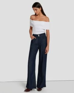 7 For All Mankind Tailorless Denim Lustre Dojo Trouser In Dark Rinse -7 For All Mankind Sales 7U638C86 DR3 6