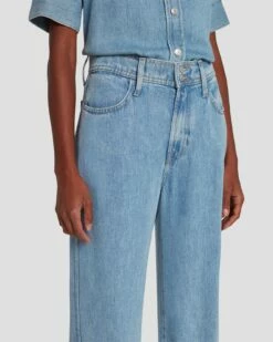 7 For All Mankind Tailorless Denim Lustre Modern Dojo In Volcan Blue -7 For All Mankind Sales 7U638C86 VCB 3