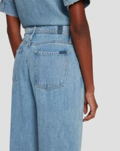 7 For All Mankind Tailorless Denim Lustre Modern Dojo In Volcan Blue -7 For All Mankind Sales 7U638C86 VCB 5