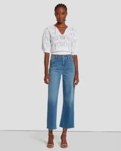 7 For All Mankind Cropped Alexa In Sapphire Blue