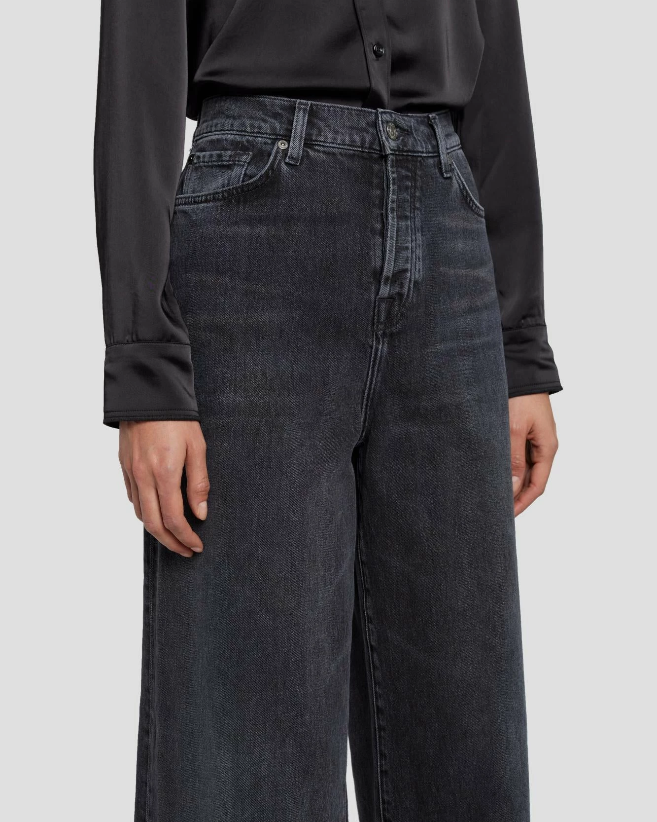 7 For All Mankind MANKIND Zoey Super Wide Leg In Licorice 4 7 For All Mankind MANKIND Zoey Super Wide Leg In Licorice - Image 2