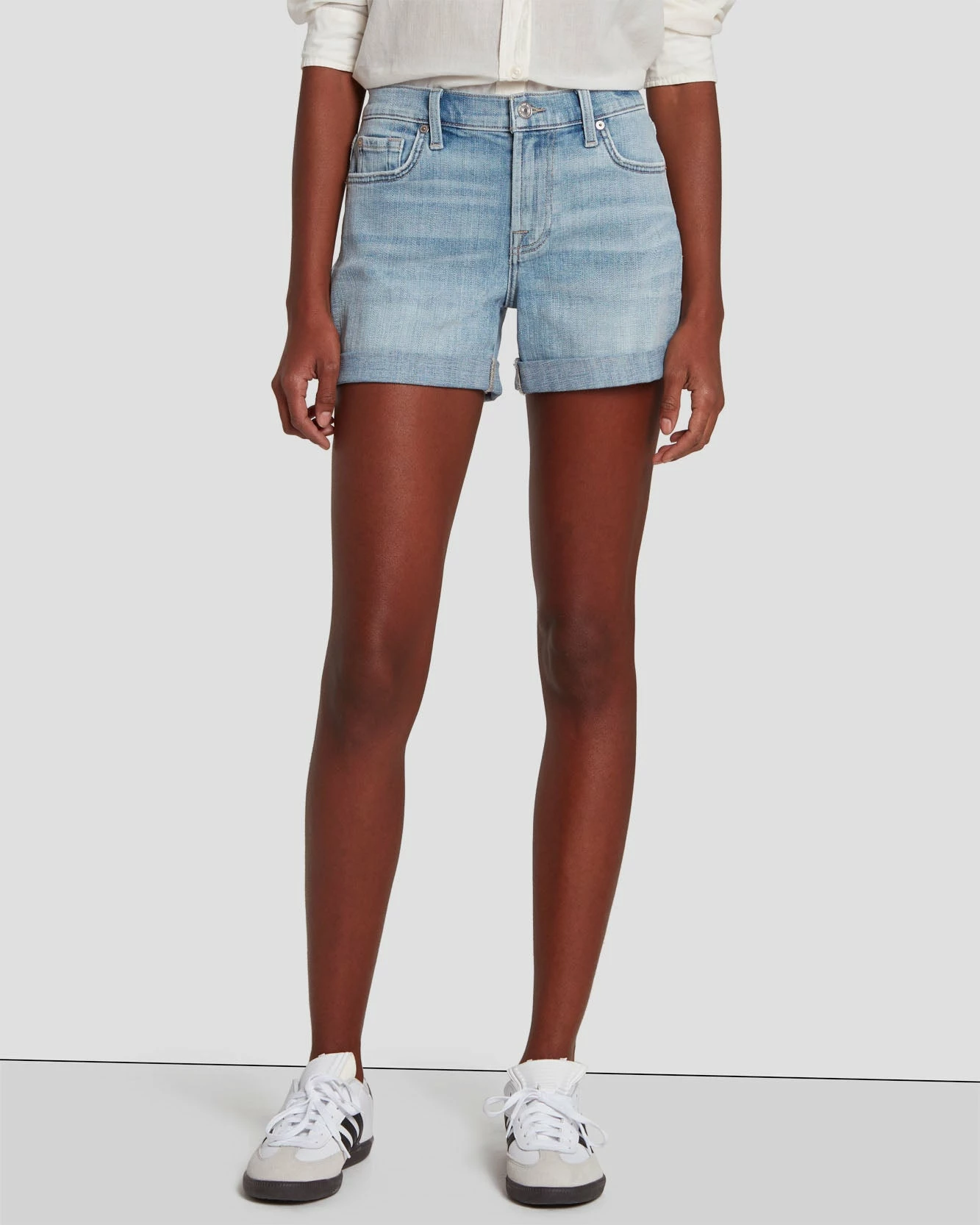 7 For All Mankind Broken Twill Mid Roll Short In Coco Prive 4 7 For All Mankind Broken Twill Mid Roll Short In Coco Prive - Image 2