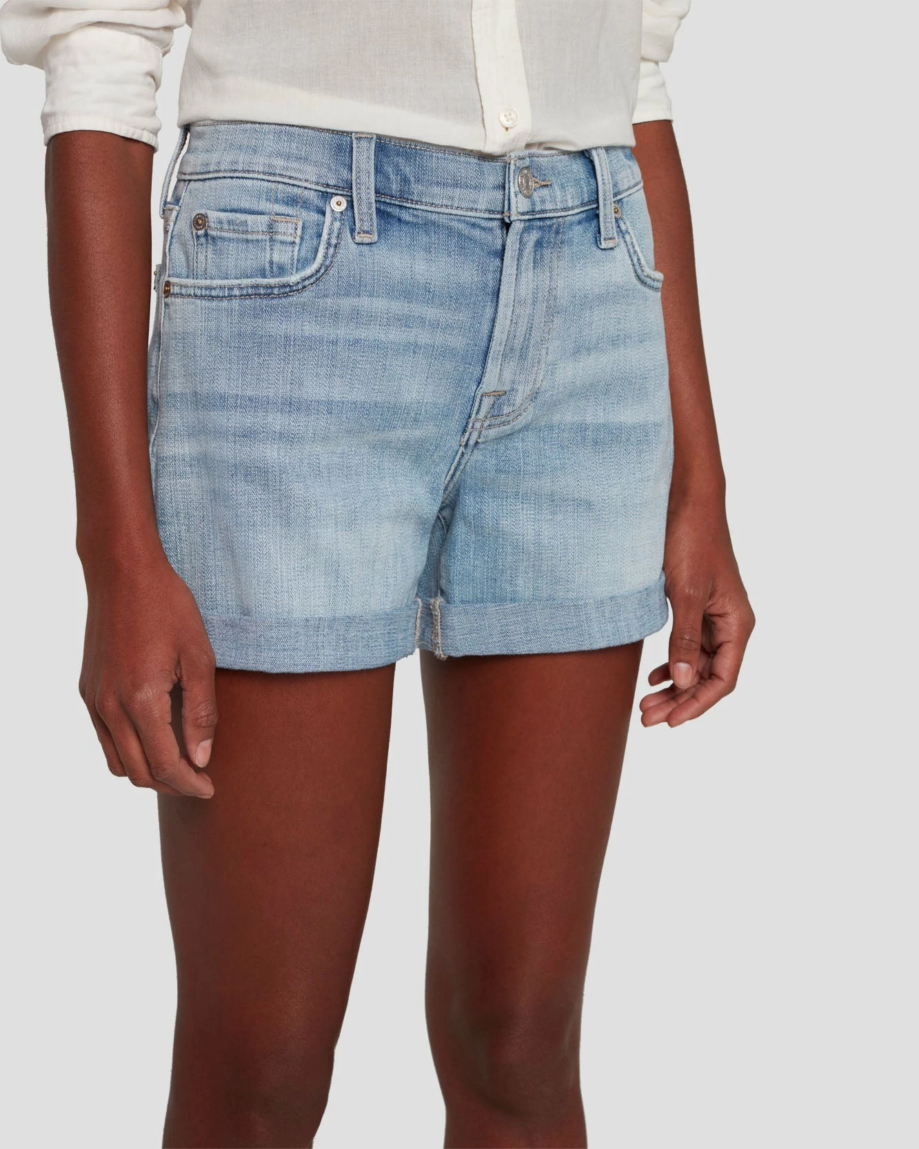 7 For All Mankind Broken Twill Mid Roll Short In Coco Prive 5 7 For All Mankind Broken Twill Mid Roll Short In Coco Prive - Image 3