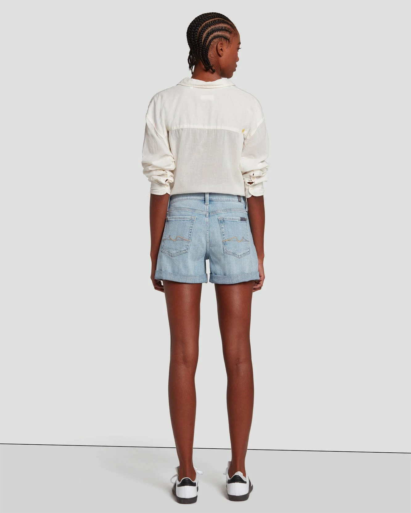 7 For All Mankind Broken Twill Mid Roll Short In Coco Prive 6 7 For All Mankind Broken Twill Mid Roll Short In Coco Prive - Image 4