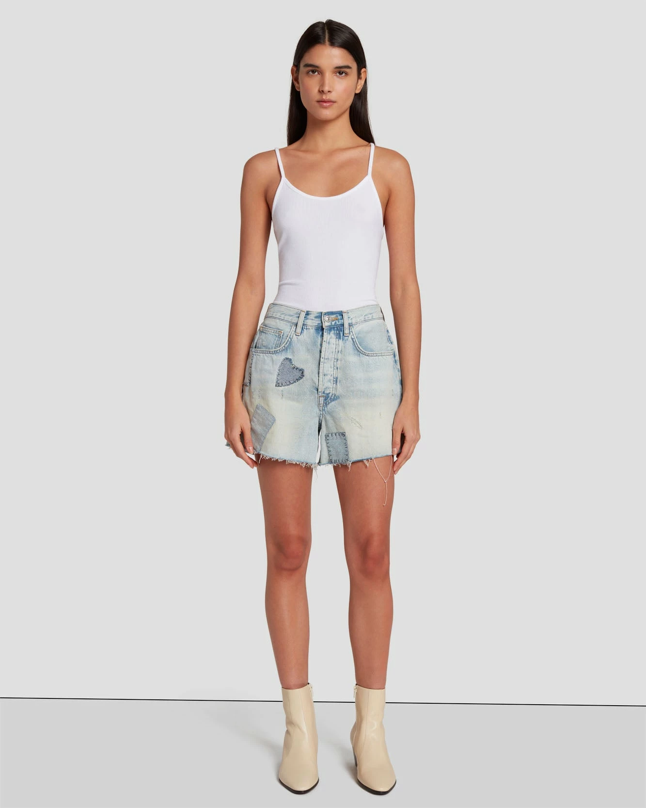 7 For All Mankind Easy Ruby Short In Iris Patchwork 3 7 For All Mankind Easy Ruby Short In Iris Patchwork