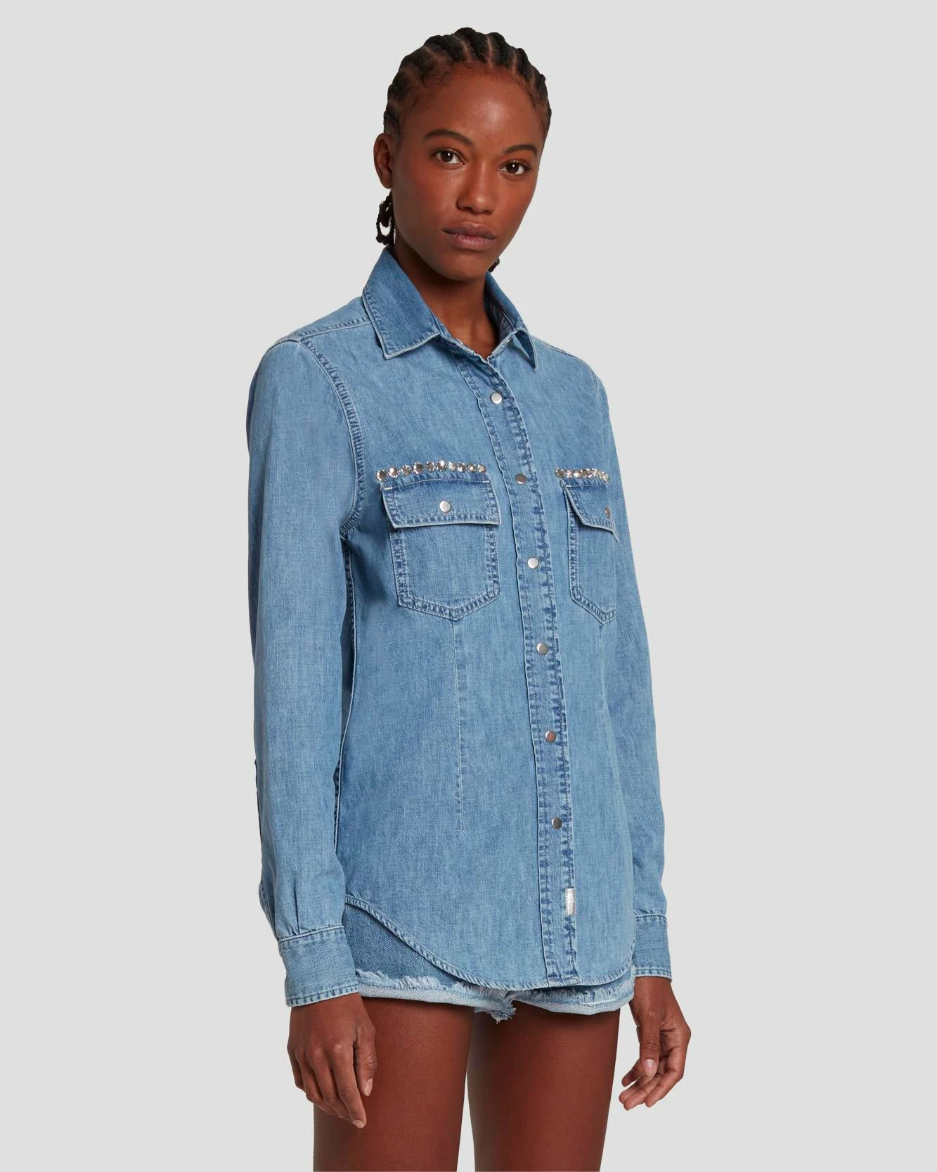 7 For All Mankind 7FAM X ADR Denim Shirt In Vibe 4 7 For All Mankind 7FAM X ADR Denim Shirt In Vibe - Image 2