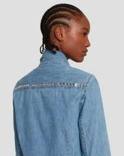 7 For All Mankind 7FAM X ADR Denim Shirt In Vibe 11 7 For All Mankind 7FAM X ADR Denim Shirt In Vibe -7 For All Mankind Sales 7U759D15 VBE 4